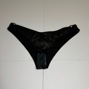 Wolf & Whistle Black High Leg Bikini Bottoms | Ruched sides | Size 12